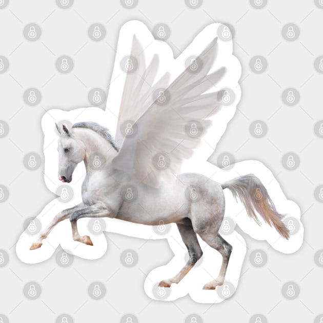 Pegasus on Dark Purple Sticker by Elizabeths-Arts